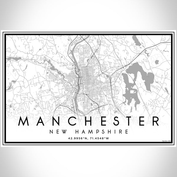 Manchester - New Hampshire Classic Map Print