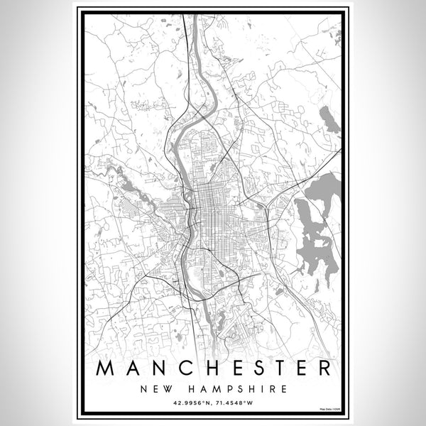 Manchester - New Hampshire Classic Map Print