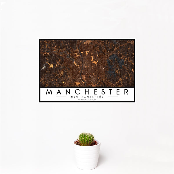 Manchester - New Hampshire Map Print in Ember