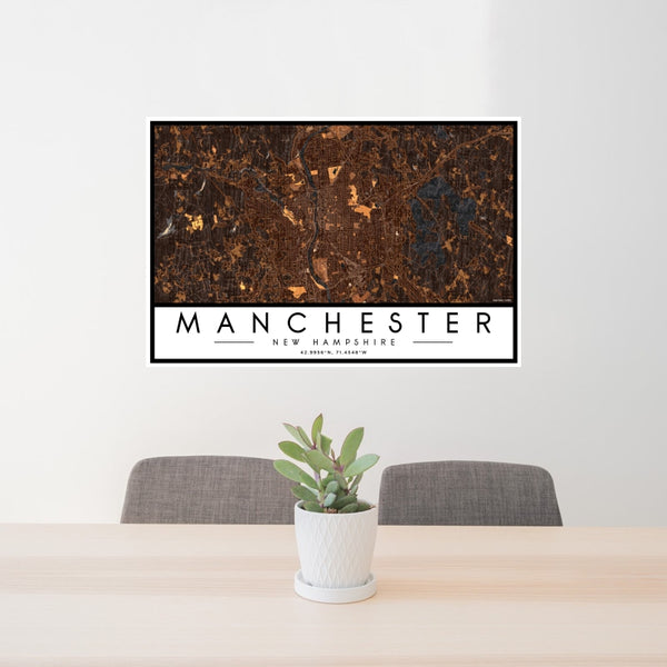 Manchester - New Hampshire Map Print in Ember