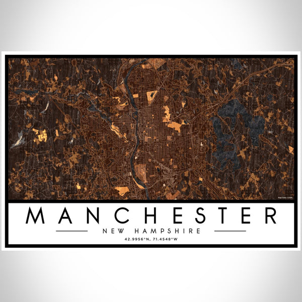 Manchester - New Hampshire Map Print in Ember