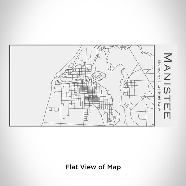 Rendered View of Manistee Michigan Map Engraving on 17oz Stainless Steel Insulated Cola Bottle in White