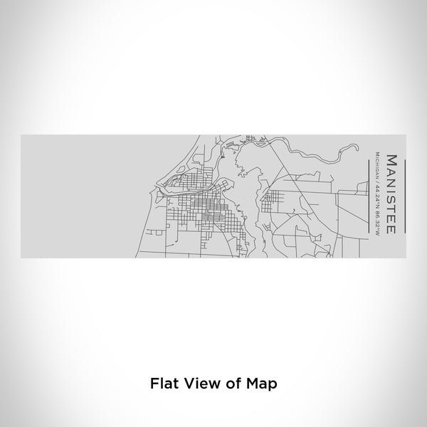 Rendered View of Manistee Michigan Map Engraving on 10oz Stainless Steel Insulated Cup with Sipping Lid