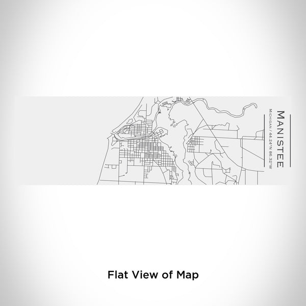 Rendered View of Manistee Michigan Map Engraving on 10oz Stainless Steel Insulated Cup with Sliding Lid in White