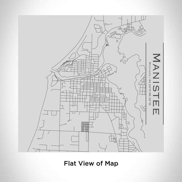 Rendered View of Manistee Michigan Map Engraving on 17oz Stainless Steel Insulated Tumbler