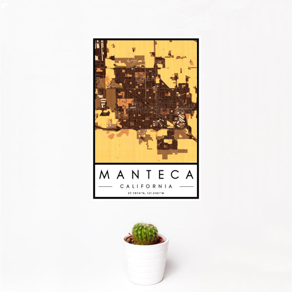 Manteca - California Map Print in Ember