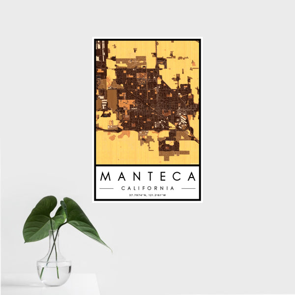 Manteca - California Map Print in Ember