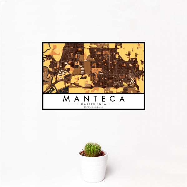 Manteca - California Map Print in Ember