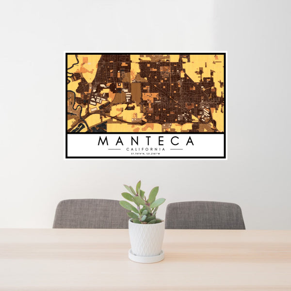 Manteca - California Map Print in Ember