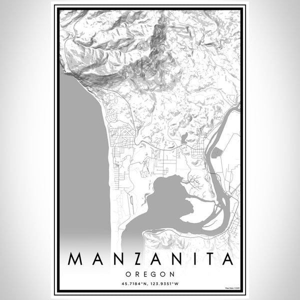 Manzanita - Oregon Classic Map Print