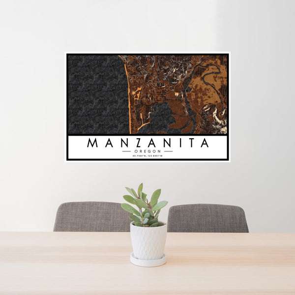 Manzanita - Oregon Map Print in Ember