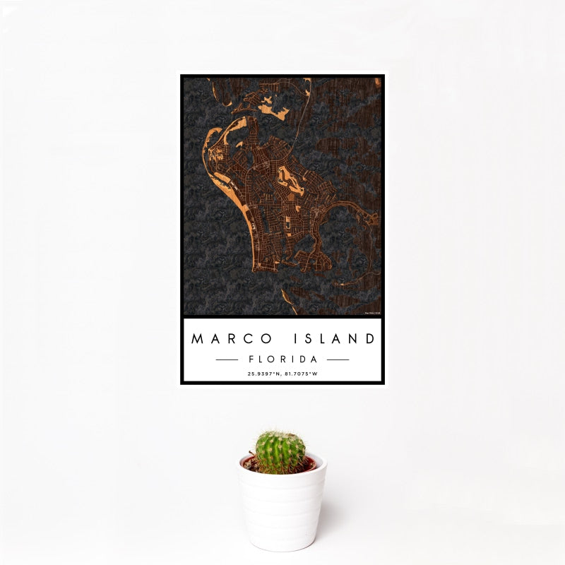 Marco Island - Florida Map Print in Ember