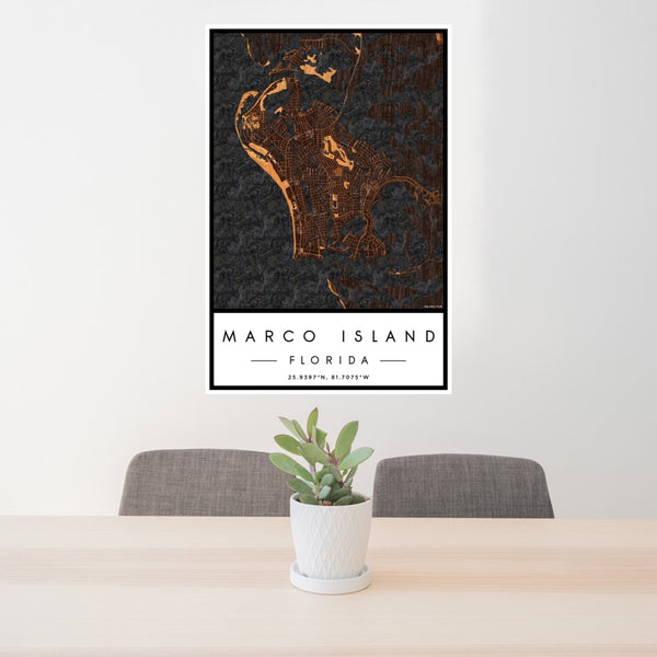 Marco Island - Florida Map Print in Ember