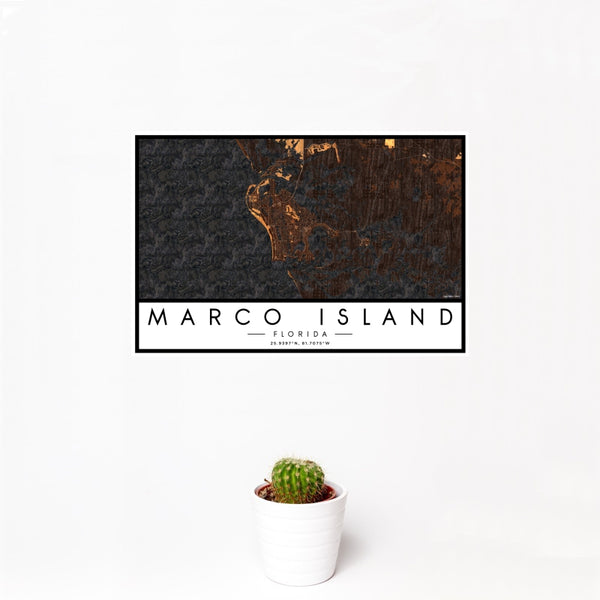 Marco Island - Florida Map Print in Ember
