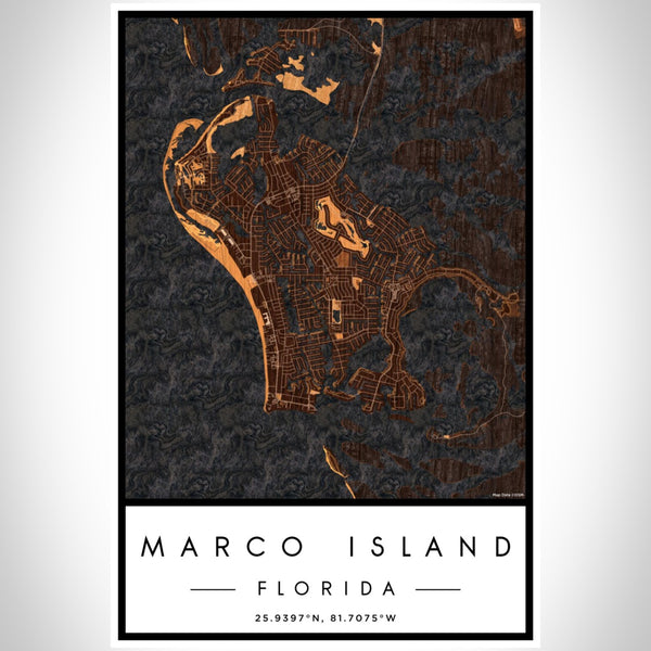 Marco Island - Florida Map Print in Ember