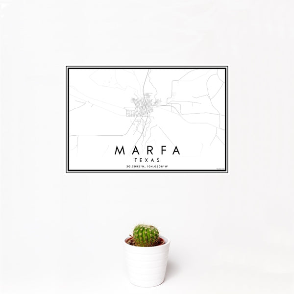 Marfa - Texas Classic Map Print