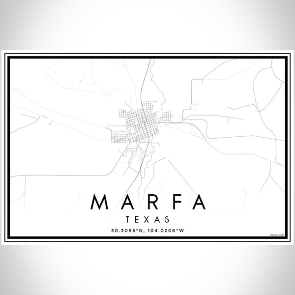 Marfa - Texas Classic Map Print