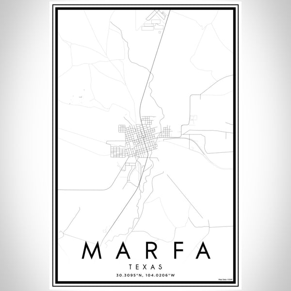 Marfa - Texas Classic Map Print