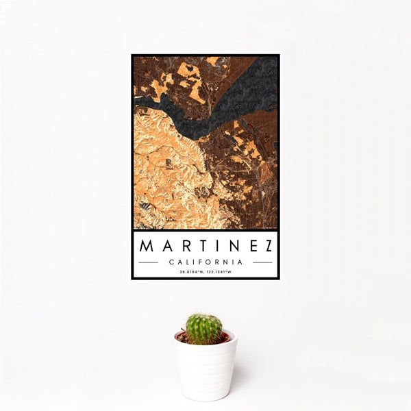 Martinez - California Map Print in Ember