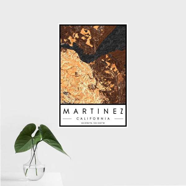 Martinez - California Map Print in Ember