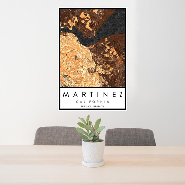 Martinez - California Map Print in Ember