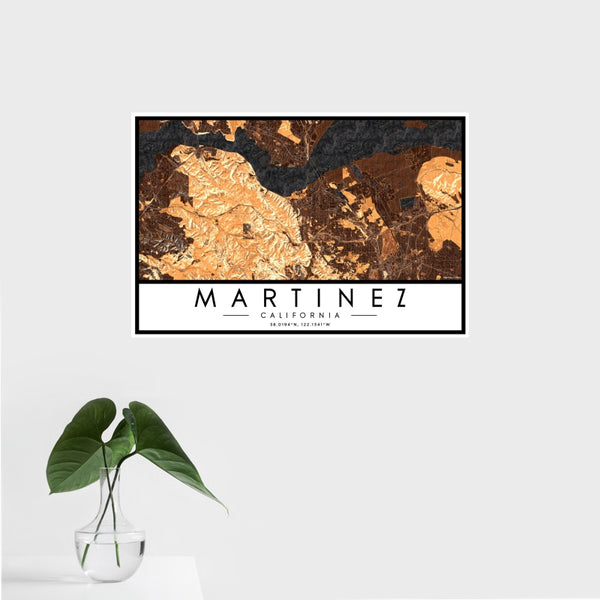 Martinez - California Map Print in Ember