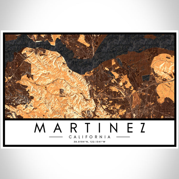 Martinez - California Map Print in Ember