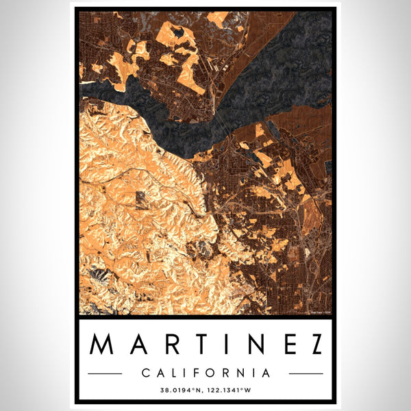 Martinez - California Map Print in Ember