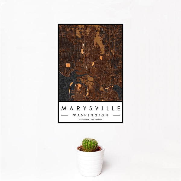 Marysville - Washington Map Print in Ember