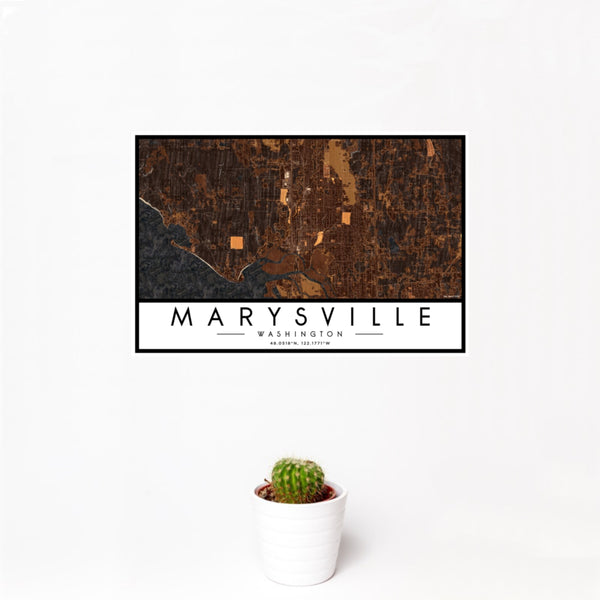 Marysville - Washington Map Print in Ember