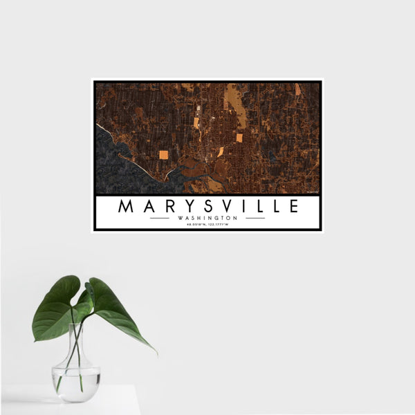 Marysville - Washington Map Print in Ember