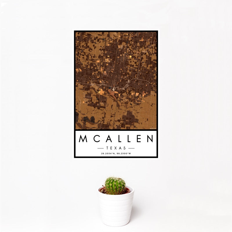 McAllen - Texas Map Print in Ember