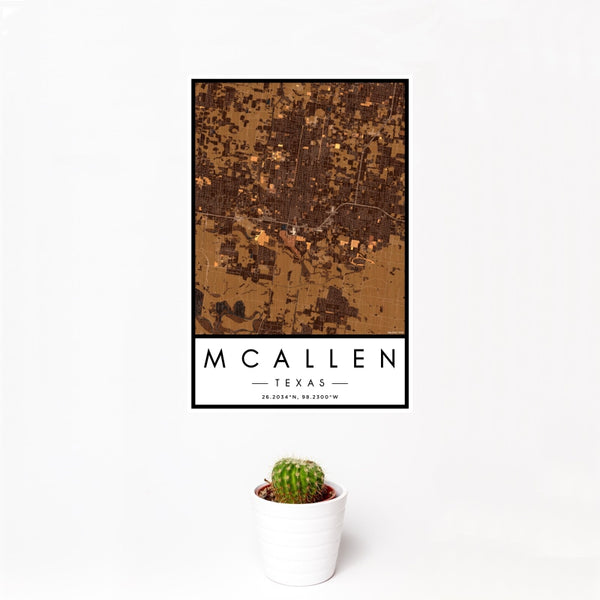 McAllen - Texas Map Print in Ember