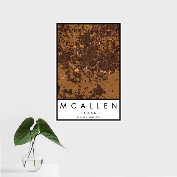 McAllen - Texas Map Print in Ember