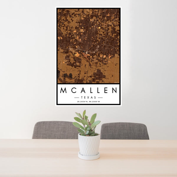 McAllen - Texas Map Print in Ember