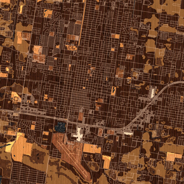 McAllen - Texas Map Print in Ember