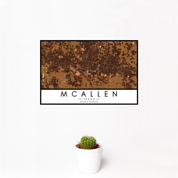McAllen - Texas Map Print in Ember