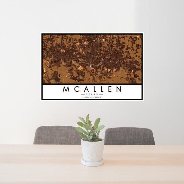 McAllen - Texas Map Print in Ember