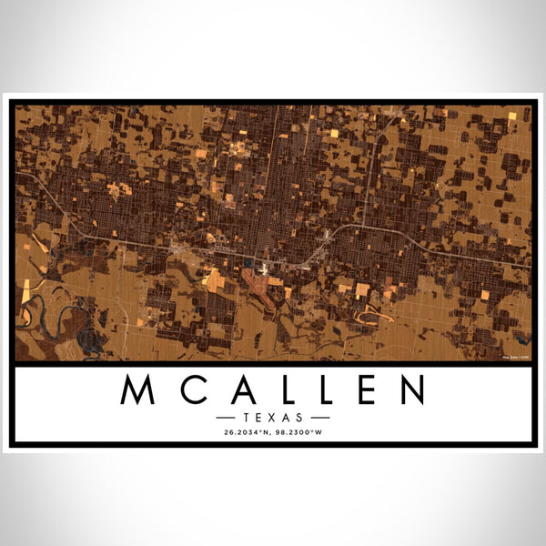 McAllen - Texas Map Print in Ember