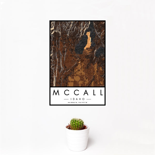McCall - Idaho Map Print in Ember