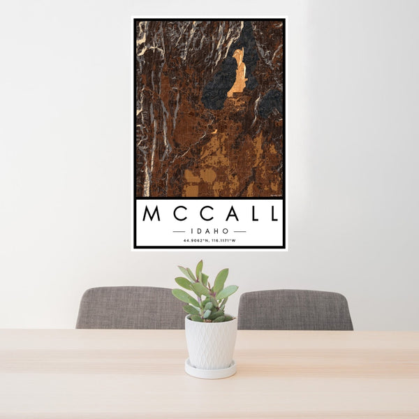 McCall - Idaho Map Print in Ember