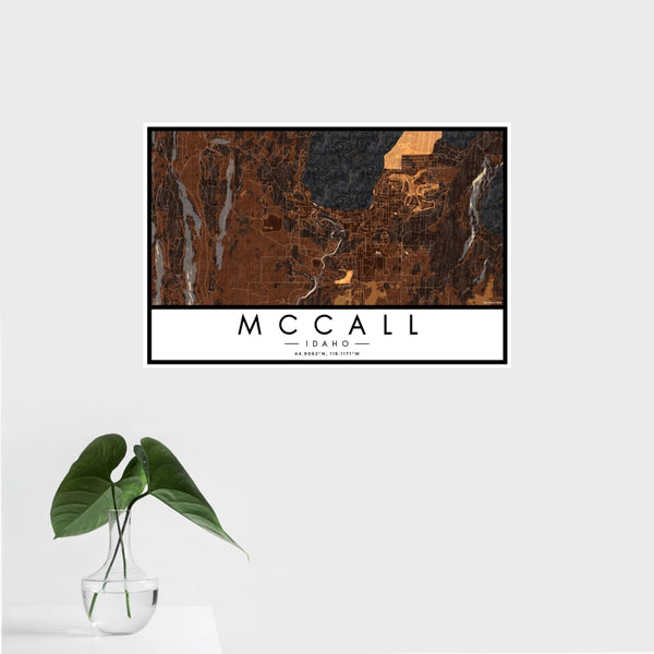 McCall - Idaho Map Print in Ember