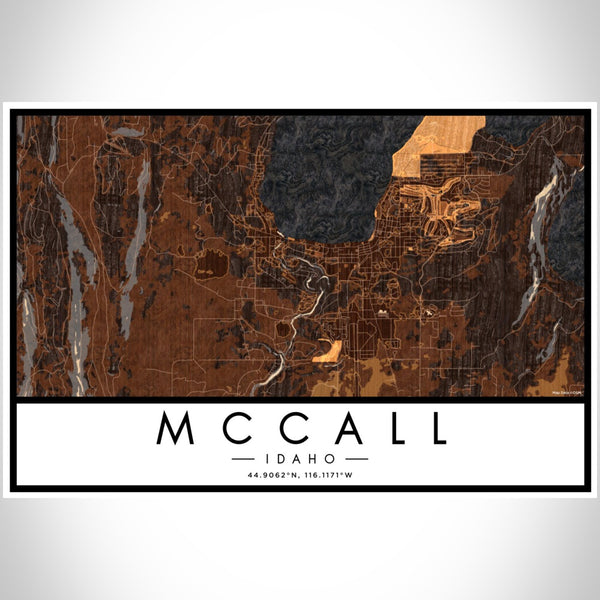 McCall - Idaho Map Print in Ember