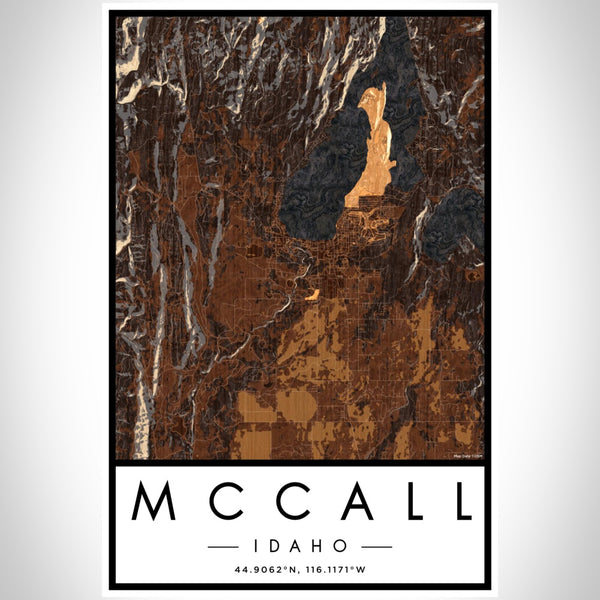 McCall - Idaho Map Print in Ember