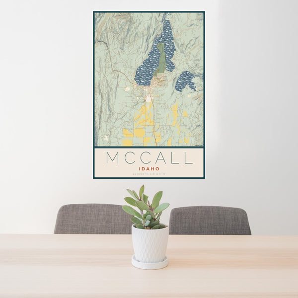 McCall - Idaho Map Print in Woodblock