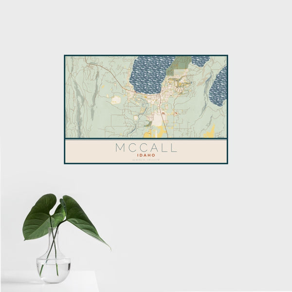 McCall - Idaho Map Print in Woodblock