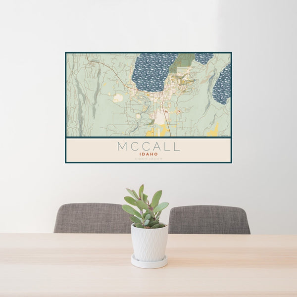 McCall - Idaho Map Print in Woodblock