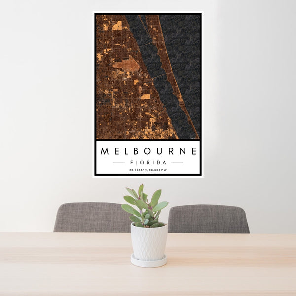 Melbourne - Florida Map Print in Ember