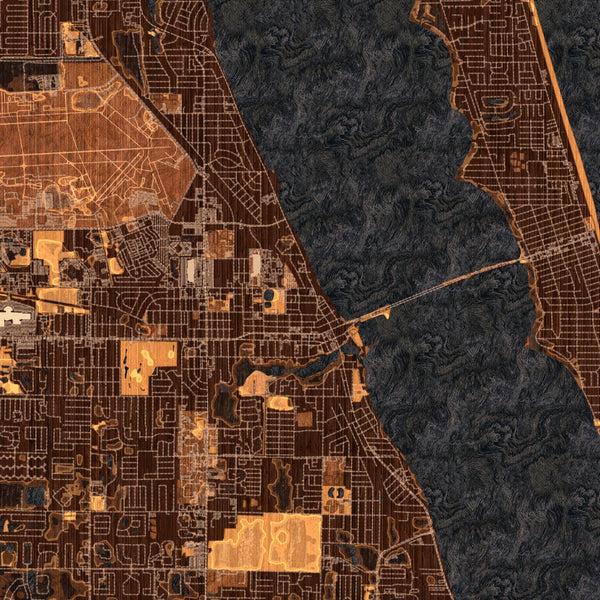 Melbourne - Florida Map Print in Ember