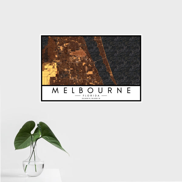 Melbourne - Florida Map Print in Ember